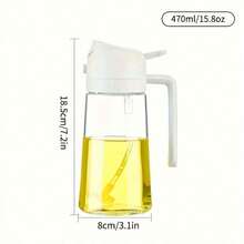 1pc 2-In-1 Dual Use Oil Dispenser Spray Bottle, High Borosilicate Glass Body, Anti-Drip Nozzle, Gravity Sensing Lid, Kitchen Cooking Tool, Suitable For Air Fryer, BBQ, Salad, Easy To Clean - View 7