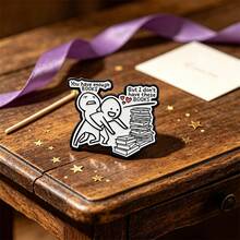 1Pc Cartoon Reading Meme Enamel Pin Funny Book Lover Brooch Lapel Badge For Women Reader Backpack Jacket Accessory Jewelry Gift - Bookworm - View 3