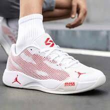 Nike New JORDAN LUKA 77 Men's Performance Breathable Lightweight Basketball Shoes - White/Red - View 2