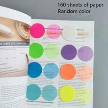 160pcs Transparent Random Color Sticky Notes, Cute Colorful Round Transparent Memo Stickers, Semi-Transparent Bookmark Page Clips, Planner Accessories, Aesthetic Office & School Supplies (Random Color) - one-size - View 8