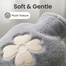 (Thickened Inner Bag And Velvet Cover 2-Piece Set) 950ml/33.71oz Hot Water Bottle - Thickened Refillable PVC Material, Washable Soft Velvet Surface, Portable For Hands And Feet, Perfect For Winter, Multiple Colors Available - Multiple Styles - View 9