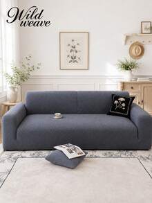 1pc Jacquard Sofa Cover, Modern Style Jacquard Seat Cushion Cover, Suitable For Daily Living Room Scenes, All-Season Universal Sofa Cover - Dark Grey - View 8