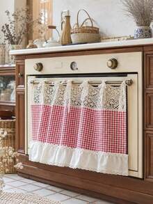 1 Peça Cortina de Saia de Forno Estilo Francês Retrô para Porta ...