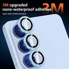 Eagle Eye CD Pattern Lens Protector Film, Compatible With Samsung Galaxy S26/S26 Plus/S26 Ultra/S25 FE/25 Edge/A07/A17/A26/A36/A56/A57/A37 Camera Lens Protector, Lens Protector Film, Lens Protector Pad, Full Coverage High Definition Protection, Scratch-Resistant Tempered Glass, Bubble-Free Adhesive, Clear Photos, Fashionable Decoration, Easy Installation, Durable, Stylish And Beautiful, Waterproof, Shockproof, Scratch-Resistant - Blue - View 4