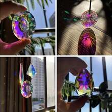 10pcs Colorful Crystal Pendant Lights, Beaded Hanging Prism Glass Decor Components, Sun Catcher, Home/Car Decoration - 10pcs Pendants - View 6