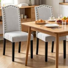 Modern Dining Chair, High Back Chiar, Living Room Chair, Dressing Table Chair, Office Chair, Kitchen Chair(Only 2PCS Chairs), 48.5 X 43 X 102 Cm - 淺灰色 - 查看 2