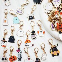 6/12pcs Halloween Keychain Set, Charming Halloween Bag Pendant, Niche Keychain, Halloween Element Decoration, Handmade Keychain, Couple And Best Friend Gift, Car Key Pendant, Dark Style Girl Heart Pendant, Mini Halloween Ornament, Creative Holiday - View 6