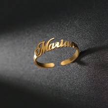 Anillo abierto ajustable de moda con nombre personalizado - Multicolor - Ver 3