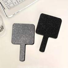 Sparkling Rhinestone Handheld Makeup Mirror - Portable Battery-Free Makeup Mirror, Suitable For Weddings And Travel - Multicolor - View 6