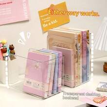 1/2/3/5 buah, Penahan Buku Akrilik Transparan Tebal Kapasitas Besar, Desain Minimalis, Tersedia Berbagai Gaya. Sempurna untuk Rak Buku Kamar Tidur, Rak Penyimpanan Buku Ruangan, Rak Buku, Kotak Penyimpanan Rumah - MultiWarna - View 5