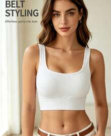Runway Rest Yoga Tank Tops Breathable Sports Bra With Shockproof And Gathered Function Giving You A Beautiful Back Shape Workout Tank Gym Top - White - View 1