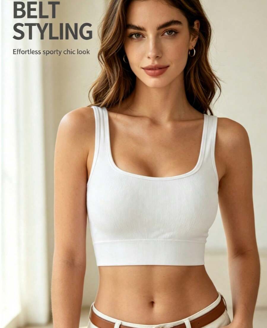 Runway Rest Yoga Tank Tops Breathable Sports Bra With Shockproof And Gathered Function Giving You A Beautiful Back Shape Workout Tank Gym Top - White - View 1