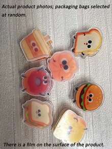 Cute Toast Acrylic Pp Bag Clips,Cute Toast Sealing Clips, Acrylic Snack Bag Clips, Reusable Photo Paper Clips For Kitchen Office Home Decoration - Multicolor - View 9