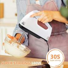 LÈRFM Compact Stainless Steel Electric Hand Mixer: Small Whisk For Baking, Mixing Cakes And Cream, Perfect For Home Kitchen Use - Black - View 4