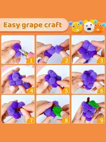 300pcs Super Bright Colorful Pom Poms, Handmade Pom Poms Suitable For Crafts, Hobbies, Halloween/Christmas DIY Decorations, School Art Projects And Activities - Multicolor - View 6
