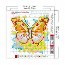 Butterfly And Floral Pattern Cross Stitch Kit/Plum Blossom, Orchid, Bamboo And Chrysanthemum Bookmarks, Suitable For Adults. New Healing DIY Stress Relief Creative Gift, For Room Decoration/Hanging Decor. Unframed. - Multiple Styles - View 5