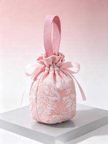 Pink Drawstring Gift Bag With Handle, Cute Mini Fabric Gift Bag, Suitable For Birthday Wedding Party Favors, Jewelry Gift Packaging - Multiple Styles - View 5