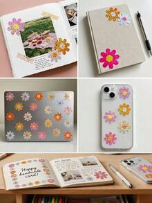 1pc Laser Colorful Flower Series Self-Adhesive Sticker, Shiny Flower Pattern Sticker. Christmas Gift Decoration Label. Inspirational Stationery Sticker. Perfect For Gift Wrapping And Sealing, As Well As Creative Office Stationery Decoration. - Multi-color - View 9