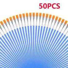 10/20/30/40/50/100Pcs Small Fine Nylon Hair Detail Flat Paint Brush Painting Watercolor - General Purpose - View 9