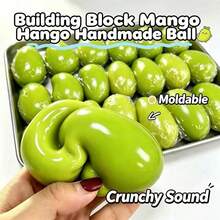 1 Buah Mainan Squishy Mangga Isi Balok Bangunan, Bola Buatan Tangan yang Dapat Dibentuk dan Tidak Memantul, Suara Renyah & Tekstur Lembut, Dekorasi Pereda Stres - MultiWarna - View 2