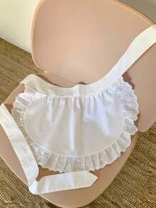 1pc Children's Short Apron, White Elegant, Very Practical And Durable Short Apron With Simple White Waistband - Multicolor - View 5