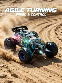 1件 1:18 遙控車 - 20KM/H 高速越野 RC 卡車，附 LED 燈，極速賽車玩具車，2.4GHz 全地形怪獸卡車，附車身燈、大燈與前燈，高速越野遙控車，戶外雙驅越野模型車，可充電玩具車，適合 3-4-5-6-7-8-9-10-11-12 歲男孩女孩初學者成人兒童男孩最佳生日聖誕禮物、萬聖節、復活節、新年禮物、生日禮物 - 彩色 - 查看 5