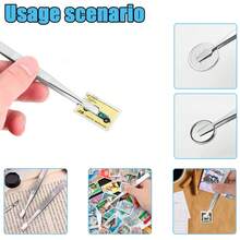 KLONKEE Stamp Tweezers, Stamp And Stamp Tweezers, Stamp Collecting Tools, Flat Head Wide Tip Precision Tweezers, Perfect For Collecting Stamps, Coins, Photos And More - Tweezers - View 6