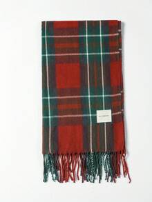 1pc Universal Multicolor Plaid New Style Versatile Casual Scarf Suitable For Autumn/Winter - Christmas Red Plaid - View 2