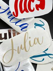 Custom Name Transfer Stickers, Personalized, High Quality And Durable. Suitable For Cups, Glassware, Bicycles, Bicycle Frame Crossbars, Scooters, Metal Surfaces, Handmade Decorations, Car Surface Decorations. Widely Applicable, Multiple Colors - Multicolor - View 4