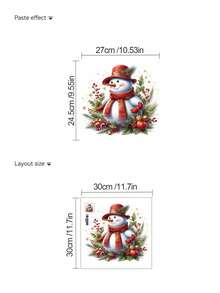 Christmas Wall Stickers Santa Claus Vintage Oil Painting Snowman Cartoon Reindeer Pattern PVC Removable Stickers For Fridge, Kitchen Cabinet, Living Room, Hallway Christmas Party Home Atmosphere Decoration - Wall Stickers - View 12