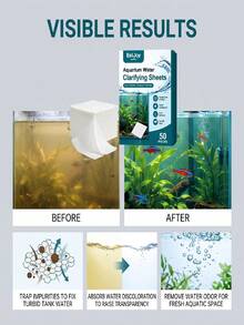 水族箱水質澄清濾棉墊，有效過濾雜質並吸附異味，雙水兼容，方便更換的濾棉墊 - 白色 - 查看 10