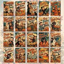 20 Cards - Retro Halloween Mischievous Invitation Postcards -4x6 Inches - Manual Materials - Classic Illustrations, Ladies' Collection Decoration Cards - Suitable For Scrapbook And Handicraft Making - Halloween - View 8