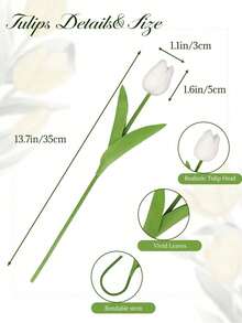 3/10/150pcs Realistic Touch Tulip Decorative Flowers, Home Decor Flowers, Wedding Bouquet, Suitable For Bouquets, Corsages, Wristlets, Wedding Arches, Party Decor, Gift Decor, Restaurant Tabletop Decor - White - View 3