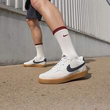 Nike New Men's Court Low-Top Breathable Durable Sneakers - White/Blue - View 4