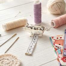 1pc Vintage Style Pig Mini Tape Measure, Retro Metal Pig Soft Tape Measure For Sewing And Crafts, Cute Pig Sewing Tape Measure Tool, Unique Gift For Quilters, Crafters And Collectors - Silver - View 8