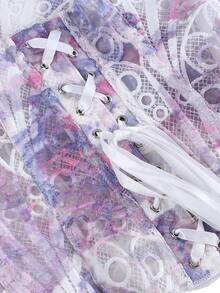 女款純色束胸上衣 抹胸塑身衣 圓弧下擺 法院風修身外穿抹胸上衣 花瓣圓形圖案不對稱下擺 - 彩色 - 查看 6