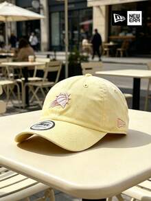 Topi New Era Breathable Light Yellow Dad Hat, Topi Baseball Tanpa Struktur dengan Logo Tim Basket, Topi Unisex untuk Perjalanan & Lari - Kuning - View 4