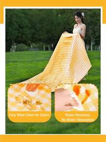 1 Set Outdoor Camping 2 Pieces Set, Foldable Picnic Mat + Press-To-Inflate Lumbar Pillow, One-Stop Relaxation For Travel - Multicolor - View 8