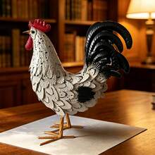 1pc Acrylic Flat Rooster Decor, Indoor And Outdoor Garden Decoration, Christmas, Halloween, Easter, Thanksgiving Holiday Animal Ornament, No Power Required - 1PC - View 4