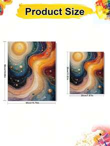 DIY Abstract Galaxy Pearl Quicksand Number Painting Kit (Unframed 8x12 / 16x20 Inches) Acrylic Paint, Suitable For Adult Beginners, Modern Home Wall Decor, Unique Holiday Gift - Sets - View 3