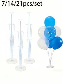 1/7/14/21pcs Balloon Stand Set, Balloon Extension Rod, Adjustable Center Pole Balloon Rack With Base, Suitable For Tabletop And Floor Display, Wedding And Birthday Party Decoration, Celebration Event Party Decoration, Multi-Purpose Event Prop - Multicolor - View 2