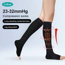 Cofoe Open Toe Compression Socks For Women & Men Circulation 23-32mmHg Is Best Support For All Day Wear - 23-32 MmHg - View 14