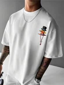 Cartoon Anime Sailor Hat Print Round Neck T Shirt,Suitable For Home Use,Sports,Leisure And Outdoor Activities.Breathable, Unisex, Suitable For Everyda - White - View 1