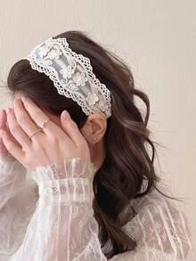 2件/1件裝 女款黑白蕾絲髮箍 時尚百搭高端極簡風簡約髮帶 適合日常穿著、外出、通勤、派對、休閒、海灘度假、洗臉、化妝、穿搭造型髮飾 - 彩色 - 查看 3