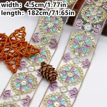奢華鏤空水鑽刺繡緞帶，DIY新娘髮箍與蝴蝶結材料 - 多色 - 查看 16
