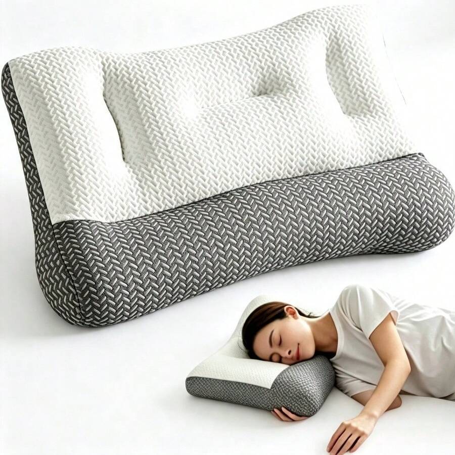Cervical Pillow, Ergonomic Neck Relief Pillow With Breathable Pillowcase, Adjustable Contour Neck Support Pillow, Suitable For Side, Back, And Stomach Sleepers, Bed Pillow, Cervical Protection, Soft Pillow To Relieve Neck Discomfort - White - View 1