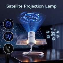 USB Star Projector With 25 HD Glass Projection Slides For Bedroom | HD Projection, Adjustable Brightness, USB Powered, Flexible Gooseneck, Bedroom Ceiling Decor - White - View 7