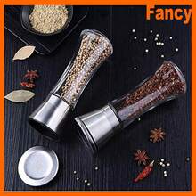 Salt And Pepper Grinder Tall Size - Black Pepper,Herb Shakers Mill Refillable Manual - Stainless Steel Lid - Adjustable Coarseness - Glass Material- Fits In Home,Kitchen,Barbecue - Transparent - View 4