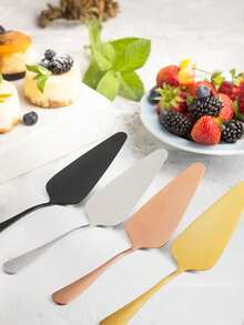 2pcs Stainless Steel Cake Server, Bread Knife, Dessert Knife, Dessert Spreader, Pizza Cutter, Cake Knife Baking Utensil Set, Suitable For Pizza, Cake, Pie, Bread, Ideal For Restaurant, Wedding, Birthday Party, Anniversary, Party, Kitchen Baking Tools - Multicolor - View 6