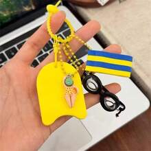 1pc Cute Swimming Theme Keychain, Mini Swimmer Figure Goggles Foam Kickboard Bag Charm, Creative Backpack Pendant Key Ring For Swimming Lovers Gift - Multicolor - View 5